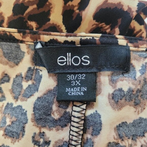 Ellos Plus Size 3X Fit And Flare Knit Pullover Leopard Dress Sleeveless Stretchy - Picture 4 of 10